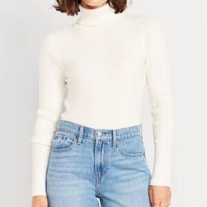 Old Navy Ribbed Knit Turtleneck Sweater White